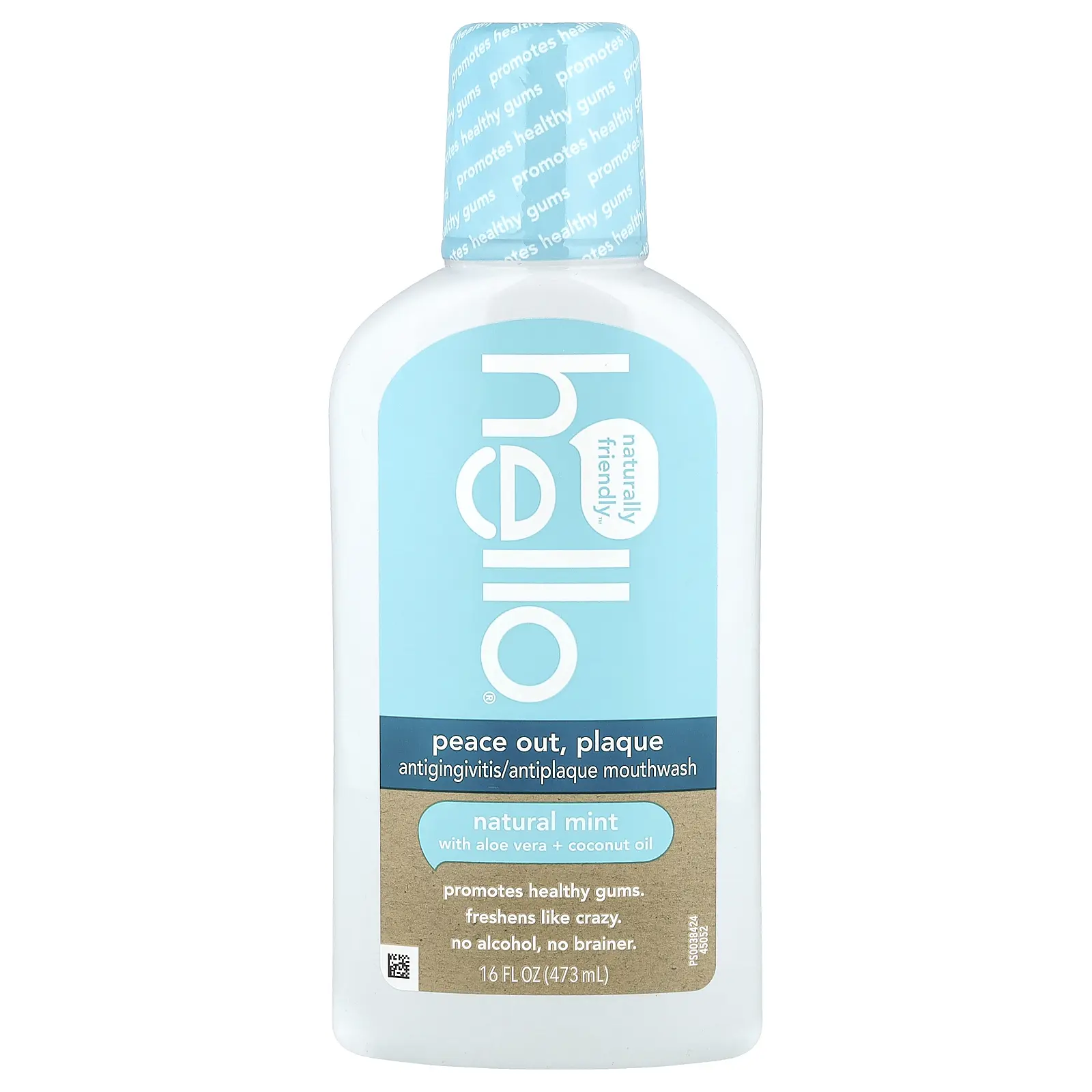 Hello Peace Out, Plaque, Antigingivitis/Antiplaque Mouthwash, Natural Mint, 16 fl oz (473 ml)