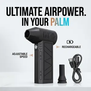 Compact High Speed Turbofan Air Blower, Rechargeable Dual Power Duster, Deep Gap Cleaning Tool for Home Office Car Camping