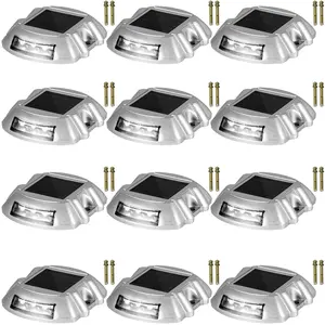 VEVOR Solar Pathway Lights,  12-Pack, White, Includes Screws, Weatherproof Outdoor Deck Lights, 6 LED, Ideal for Garden Paths, Walkways, Driveways & Steps