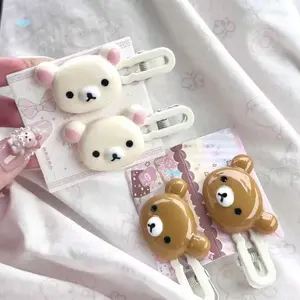 4pcs Adorable Cartoon Bear Duckbill Snap Hair Clips for Women, Transparent Candy Colors Kawaii Hair Accessories, Cute Fashion Clips for Daily Wear, Great Gift for Her Friend