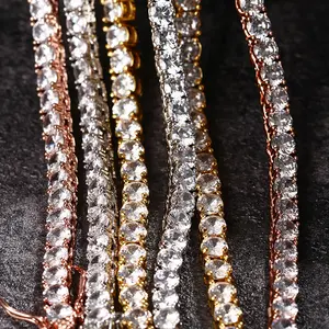 High Quality AAA+Zircon Rhinestone Tennis chain Jewelry Alloy Inlaid Multi Specification Accessories
