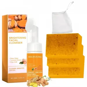 Turmeric Wash and Care two PieceSetTurmericCleansing Mousse, Turmeric SoapFacialCleansing Skincare FacialCleansing CleanserFacial Wash Comfort