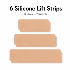 6-Pack Flexible Silicone Breast Lift Strips for Women, Reusable Invisible Body Tape with Nipple Covers, Soft Stretchy Boob Tape for Backless Dresses, Strapless Tops, Deep V & Halter Outfits puff bra sticky insert