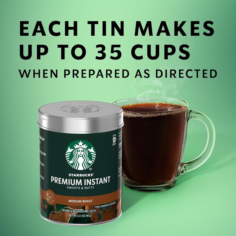 Starbucks Premium Instant Coffee, Medium Roast, 100% Arabica Beans, 3 (3.17 Oz Each)