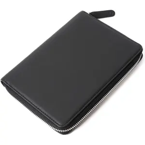 Full Grain Leather Family Passport Holder for 4  - RFID Passport Holder and Travel Document Organizer - Large Leather Travel Wallet for Families - Black
