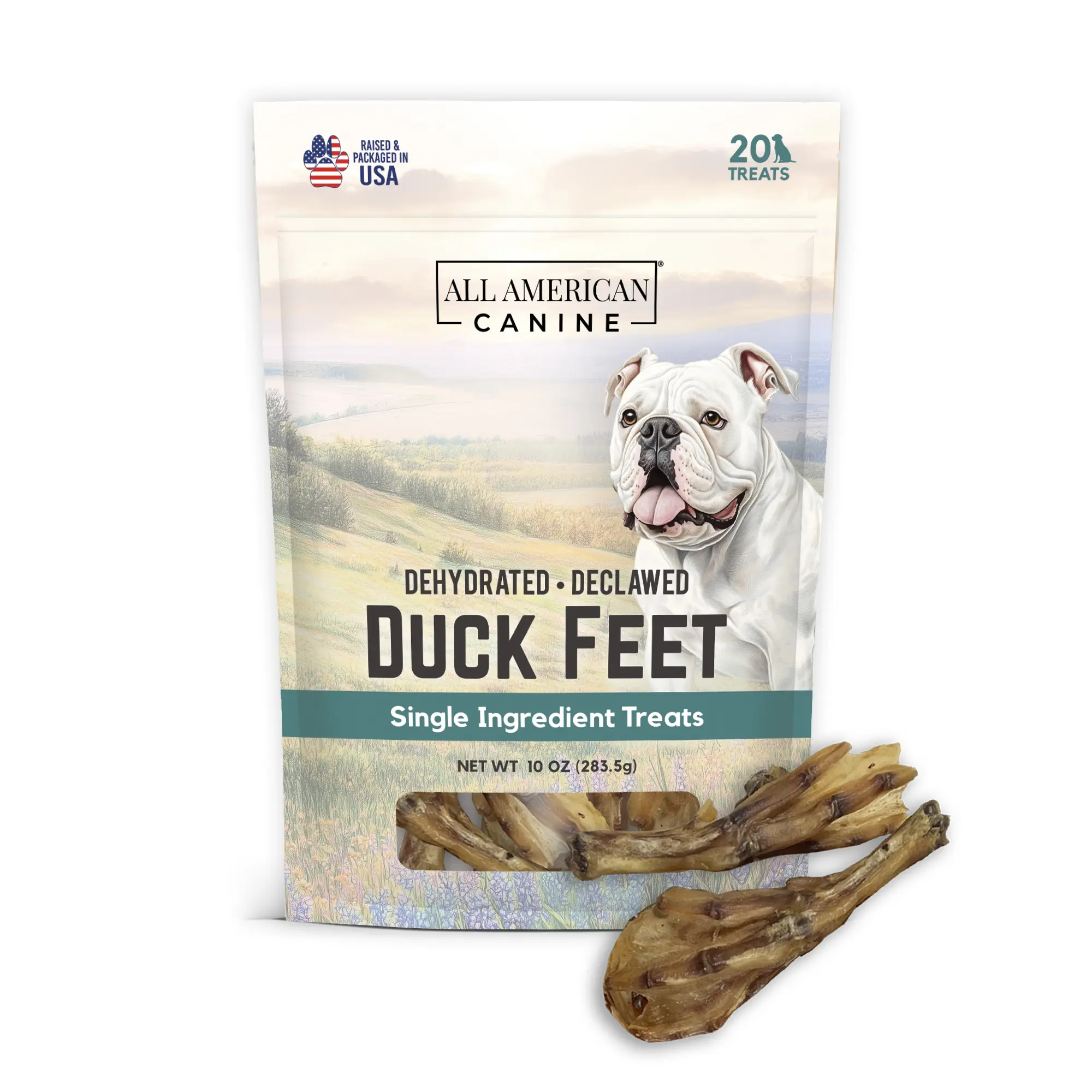 Duck Feet Natural Single Ingredient Treat 20 CT High Value Dental Chew - Digestible Low-Fat Dehydrated Dog Treats for Training, Rewarding, Teeth Cleaning Food for dogs. Dental, great for teeth. Lowfat Jointsupport Chewable Canine