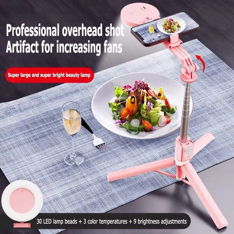 Product Introduction of New 6 in 1 Selfie Stick With Fill Light, 67" Phone Tripod & Wireless Remote Page Turner,Bluetooth Camera Video Recording Remote,Music Control, for iPhone ,iPad ,iOS,Android 4