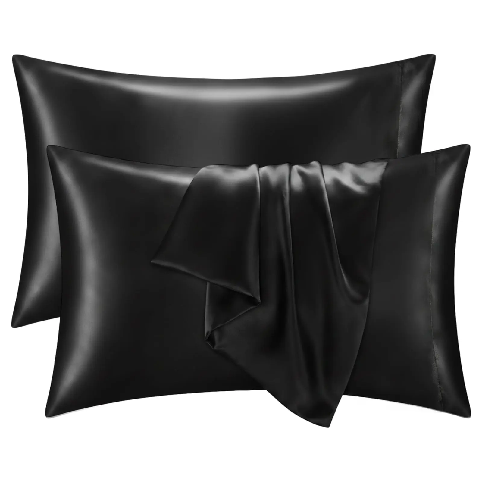 2 Pack Satin Pillowcase Silk Like Pillow Cases 20x30 inch Cooling Pillow Cases with Envelope Closure for Hair and Skin Queen Size