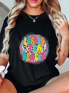 100% Cotton Loaded Tea Cute Colorful T-Shirt Casual Graphic Printed Tee