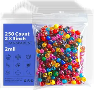 2x3 Inch Small  Bags, 250-Pack Clear Resealable Plastic Pouches for Earrings, Rings, Pills & Craft Storage, Mini Zip Lock  Packaging Bags