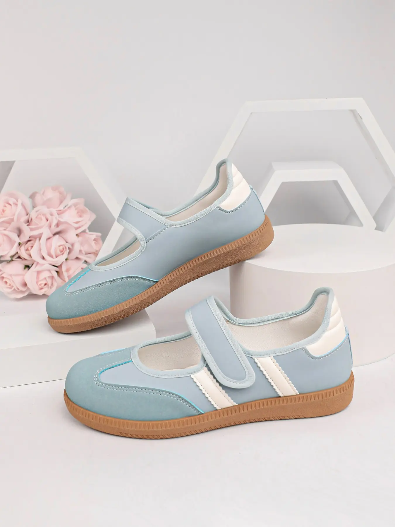 Women's Lightweight Outdoor Fashion Comfortable Training Running Shoes, Trendy Running Shoes, Fashion Running Sneakers, Casual PU Leather Patchwork Design, All Seasons Rubber Sole