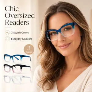[Anti Blue Light Glasses] 3 Pairs Anti Blue Light Reading Glasses | Oprah Style Unisex Presbyterian Glasses Block Blue Light Chunky Frame Anti Blue Light Glasses Hundreds Of Fashionable Eyewear Memorial Day Holiday Party Gift