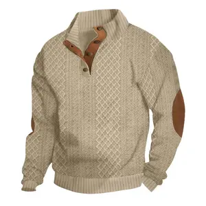 Men's hot-selling men's stand-up collar long-sleeved casual outdoor sweater knitted sweater
