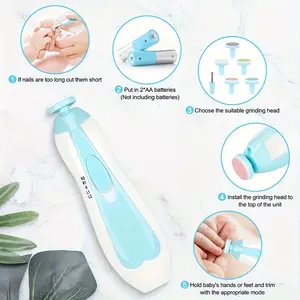 Halloween Fall Gift Baby Nail Trimmer Electric, Baby Nail Clippers Safe Baby Nail File Kit with Extra 6 Replacement Pads, Trim Polish Grooming Kit for Newborn Infant Toddler or Adults Toes Fingernails Care