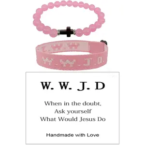 What Would  Do Bracelets WWJD Letter Matching Couples Hnadmade Braided Bracelets Inspirational Religious Christian  Friendship