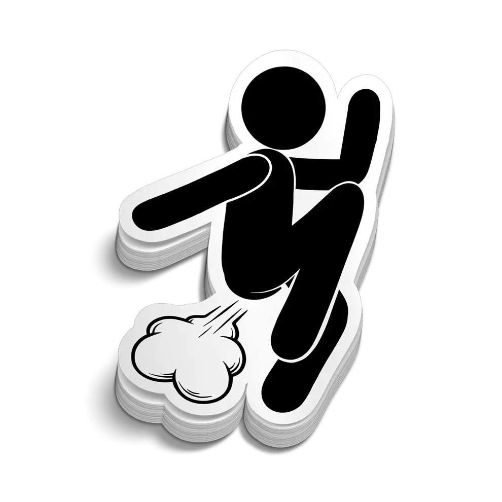 Fart Man sticker - Hard Hat Decal | Die-Cut Sticker for Laptop Water Bottle