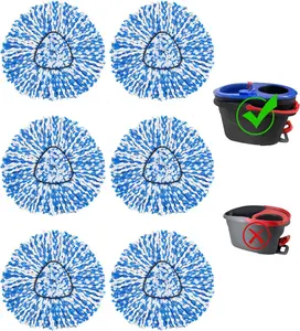 6 Pack Spin Mop Replace Head  for O-cedar RinseClean 2 Tank Spin Mop,Mop Head Refill Replacement For O-cedar RinseClean 2 Tank System - Easy to Replace,100% Microfiber, All Floor Surface Clean