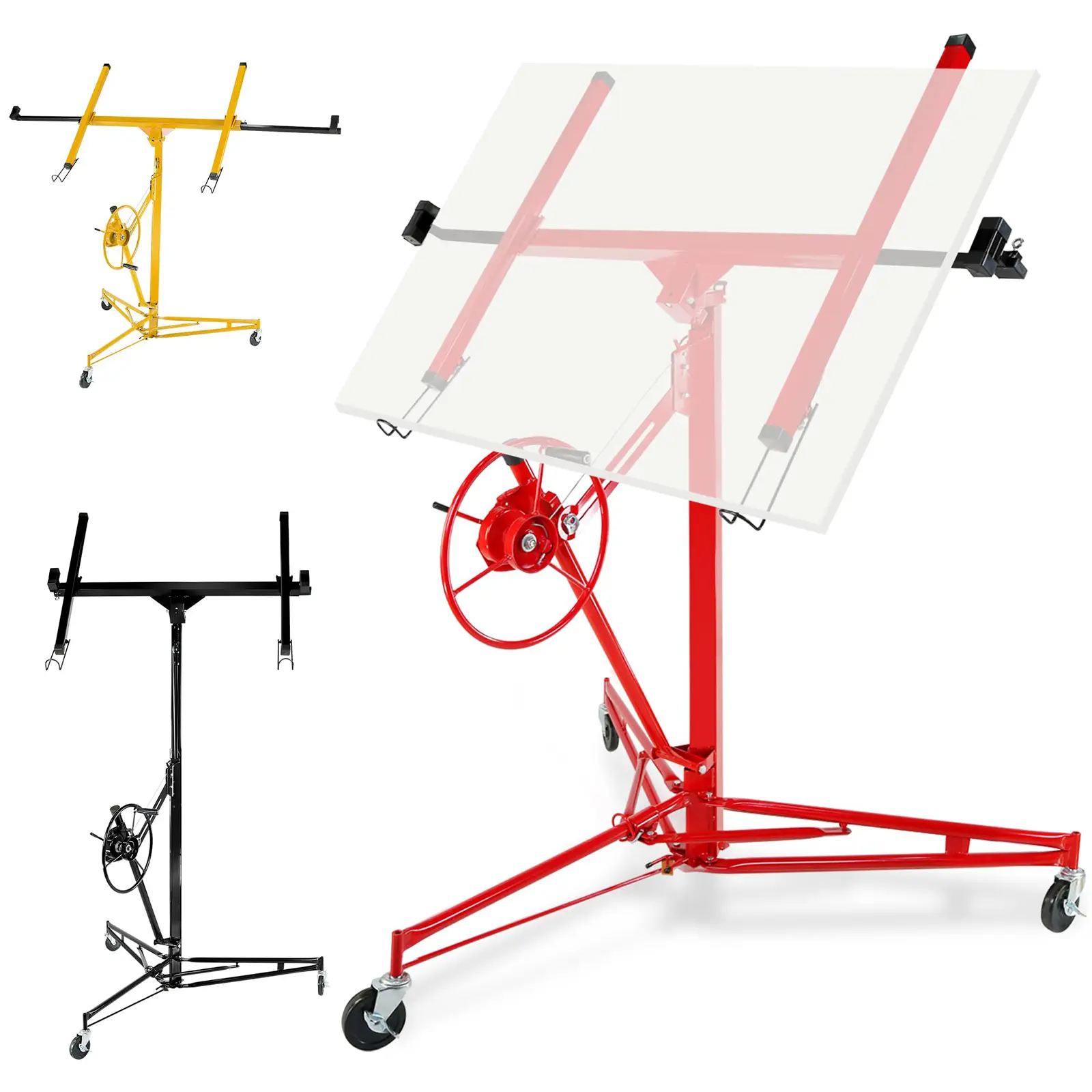 Garvee Upgraded-Single-Person Drywall Lift, 11 FT Sheetrock Panel Hoist, Telescopic Arm and Locking Wheels, for Construction and Remodeling Ceiling Work