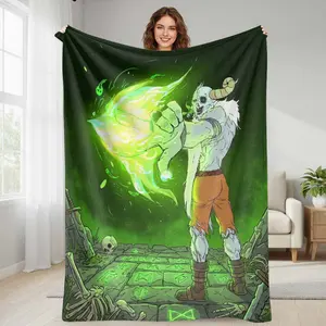 Fantasy Demon Flannel Blanket  Necromancer Magic Print  UltraSoft Cozy Warm Gift  Perfect for Living Room Bedroom Couch Sofa  Ideal for Game Room Home Decor & Fan Collection