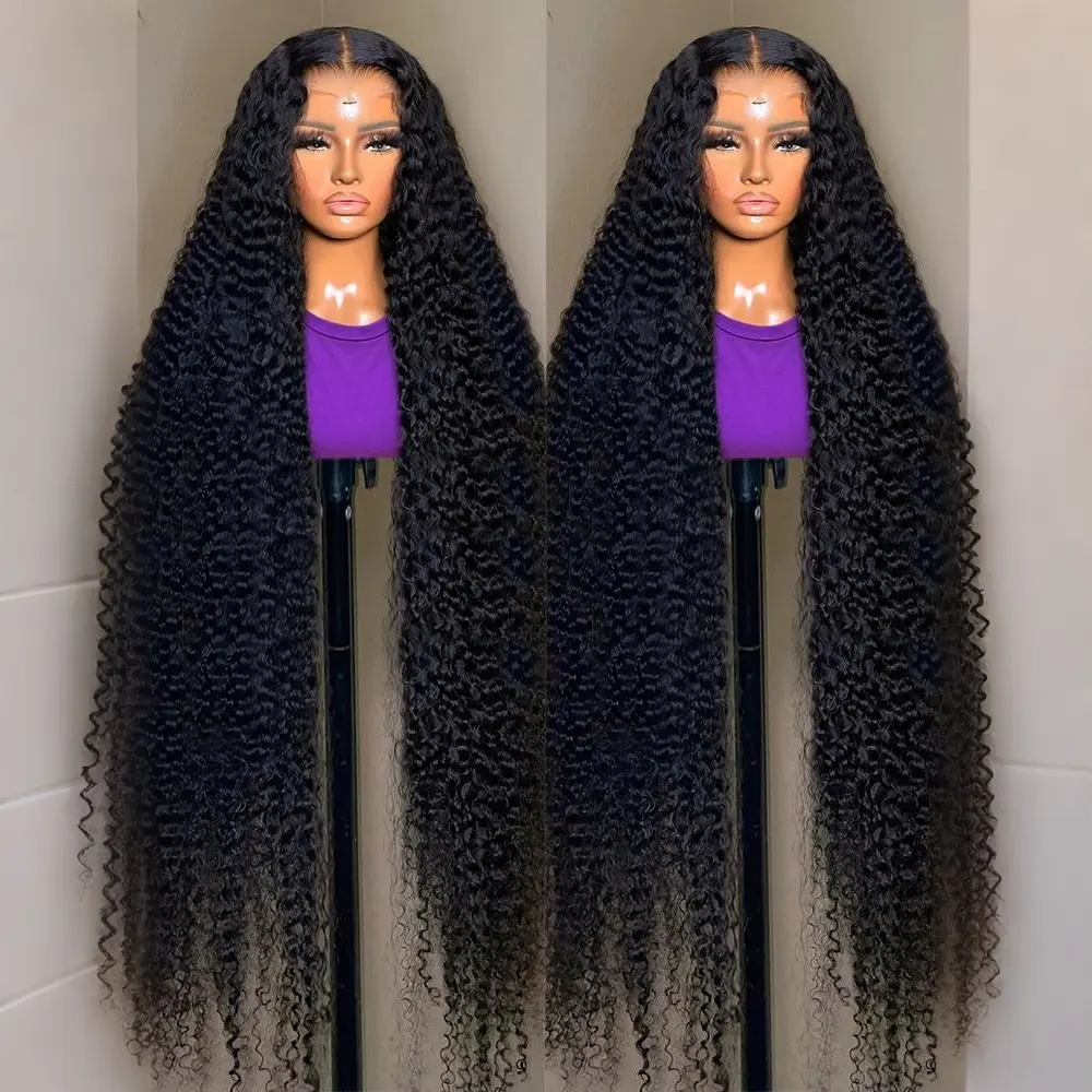 Bling Hair 13x6 Deep Curly Human Hair Wigs 13x4 Transparent Lace Frontal Wig Deep Wave Lace Front Wig For Women Deep Curly Human Hair Wig PrePlucked Glueless Human Hair 3 IN 1 Half Wig Drawstring Seamless Flip Wigs 180% #SummerWins #DealsForYouDays