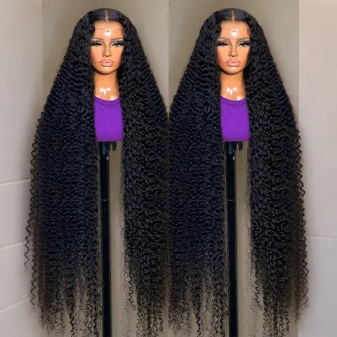 Bling Hair 13x6 Deep Curly Human Hair Wigs 13x4 HD Transparent Lace Frontal Wig Deep Wave Lace Front Wig for Women Human Hair Deep Curly HD Lace Wig PrePlucked Wigs 180% Density Nature Hairline with Baby Hair#TikTokShopBackToSchool#WeeklyDealsForYou