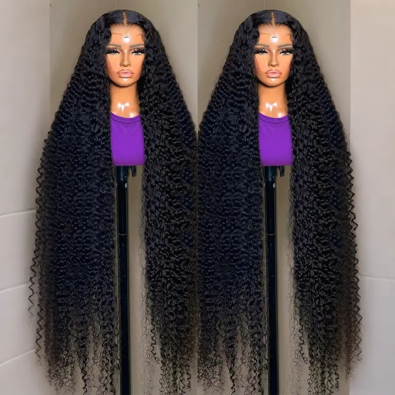 Bling Hair 13x6 Deep Curly Human Hair Wigs 13x4 HD Transparent Lace Frontal Wig Deep Wave Lace Front Wig for Black Women Human Hair Deep Curly HD Lace Wig PrePlucked Wigs 180% Density Nature Hairline with Baby Hair#blackfriday#WeeklyDealsForYou
