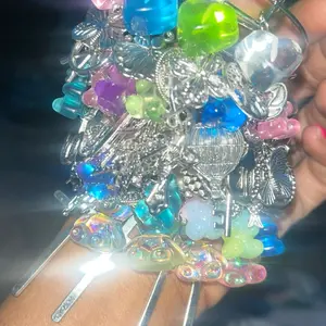 Junk Charm Bangles - Colorful Beaded Design with Various Charms and Decorative Elements gift set