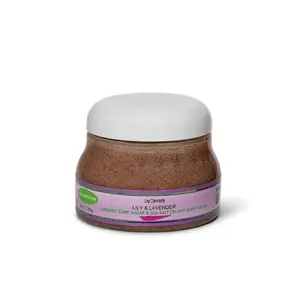 LILY & LAVENDER ORGANIC CANE SUGAR & SEA SALT CREAMY BODY POLISH Body Care Cleanser Skin Repair Cosmetic Skin Care Cleansing