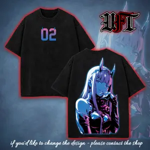 Darling in the franxx Zero Two DarliFra 2 v2 best waifu anime game movie 2 sided washed tshirt graphic tees tank top hoodie sweat shirt menswear