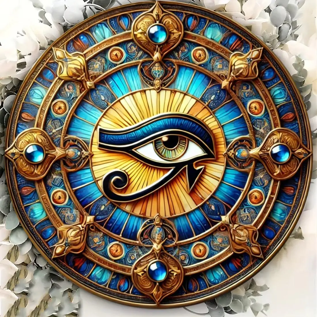 Eye Of Horus Round Iron Artwork, Decorative Wall Hanging for Home Cafe Bar, Stylish Religious Decor, Religious Collection, Ideal Gift for Friends