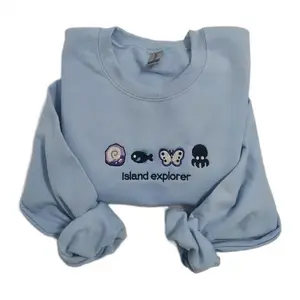 Island Essentials Embroidered Unisex Sweatshirt – Cozy Crewneck Explorer Style