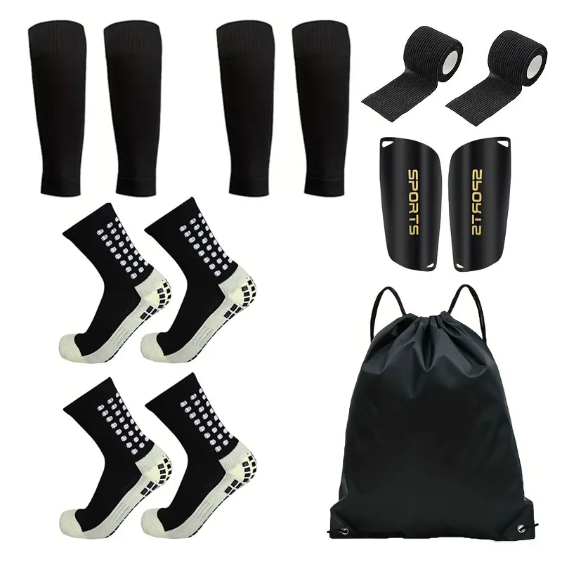 5-7Piece Soccer Gear Set – Includes Shin Guards, Soccer Socks, Sports Bandages & Carry Bag – Shin Protection for Soccer Training & Matches Football Equipment Football Accessories mitre ball soccer stuff