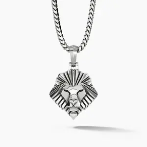 Lion, Silver Lion Head Pendant