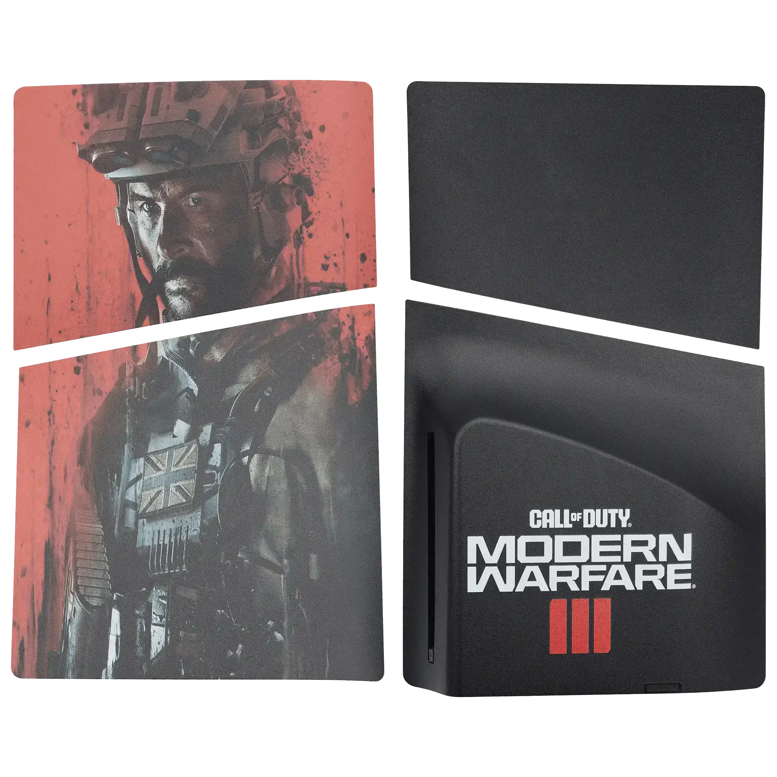 PS5 Slim Disc Edition Faceplate Cover - Top & Bottom, Compatible with Call of Duty: Modern Warfare III Gaming Console Accessory