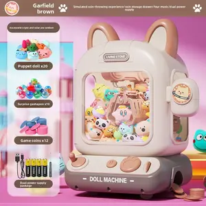 Claw Machine for Kids, Mini Vending Machine Girls Unicorn Toys, Candy Grabber Prize Dispenser with Sound & 20 Mini Plush Toys, Electronic Arcade Game Indoor Toy Pretend Play Set for Home Party Birthday Gifts