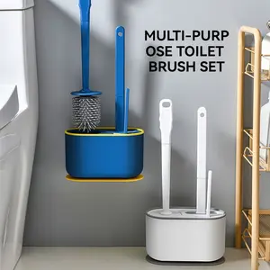 Toilet Brush Set, 3-in-1 Wall Mounted Toilet Cleaning Brush, 2025 Bathroom Cleaner Accessories and Tools, Cleaning Supplies-Blue/White, Dealsforyoudays