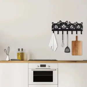 CIFbuy Adorable Cat Wall Hooks for Keys Hats Coats - Space Saving Entryway Decor