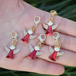 [Lobster Angel Keychain] 5pcs Lobster Red Angel Keychain Set | Small Pendant Ornament Bag Charm