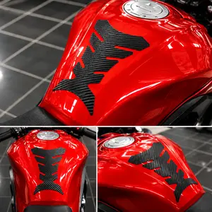 1pc Universal Carbon Fiber Motorcycle Tank Pad Protector - Racing Sticker, Carbon Fiber Decal Compatible with Honda, Suzuki, Yamaha, Kawasaki, KTM, Hayabusa