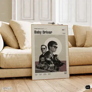 Baby Driver, Edgar Wright, Vintage Movie Print, Movie Poster, Film Poster, TV Show Poster,Minimalist Movie Poster, Wall Decor, Custom Poster