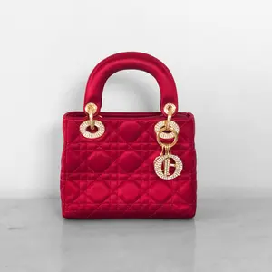 Pre-owned christian dior Satin Mini Bags Mini Cannage Lady Dior Bag