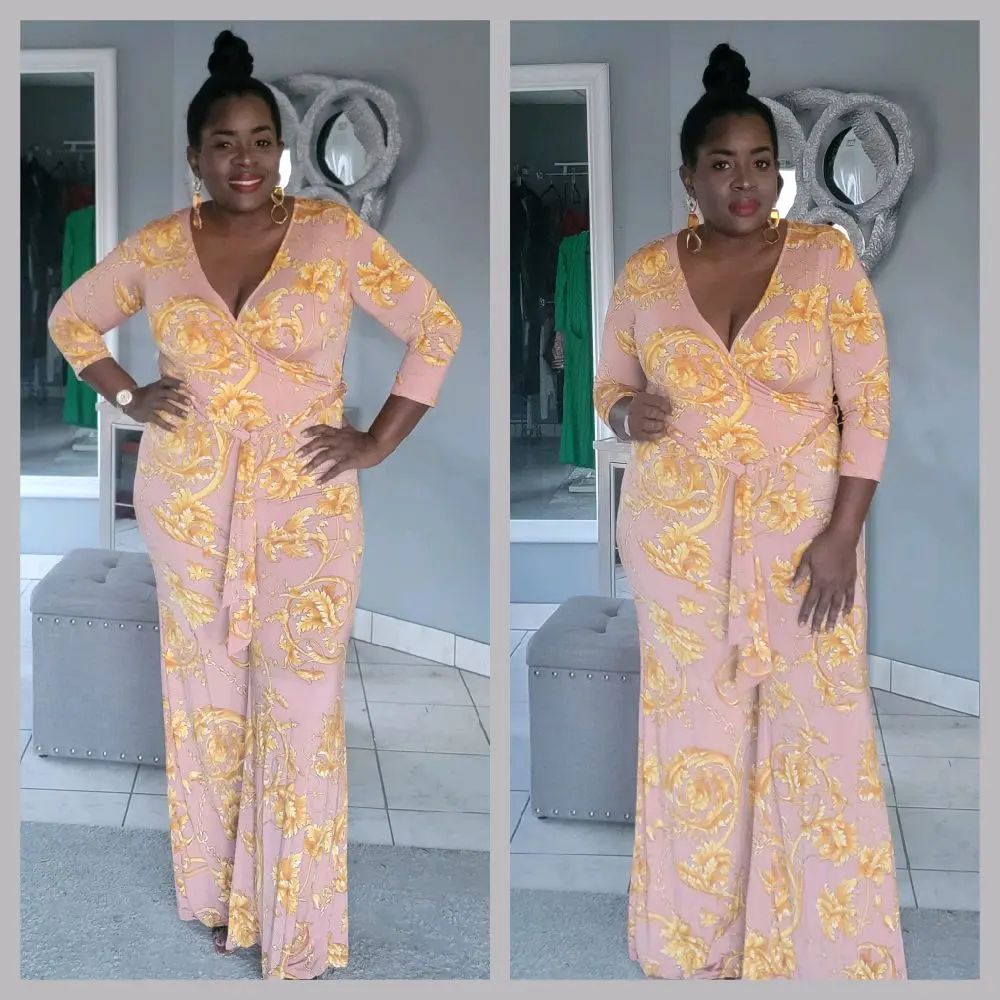 Stretch paisley jumpsuit