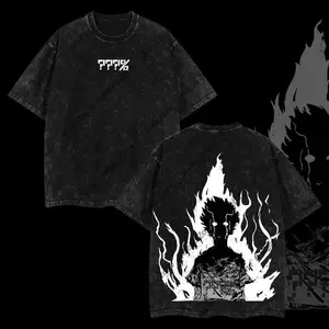 ToolHeaven Shigeo Kageyama - Mob Psycho 100 Vintage Unisex Oversize Anime Washed Heavyweight Cotton T-shirt, graphic tee, anime merch fan, outfits men, boys merch