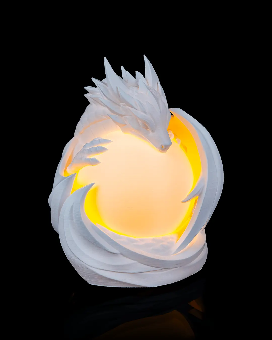 Dragon Sphere Table Lamp, Fantasy Dragon Night Light, DnD Gamer Room Decor, Mythical Gift, LED LIGHT NOT INCLUDED