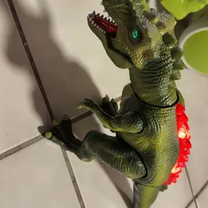 Remote Control Dinosaur Toy with Spray Mist Walking T-Rex LED Lights Roaring Sound RC Jurassic Dino for Kids Boys Girls Gift Interactive Play Engaging Fun