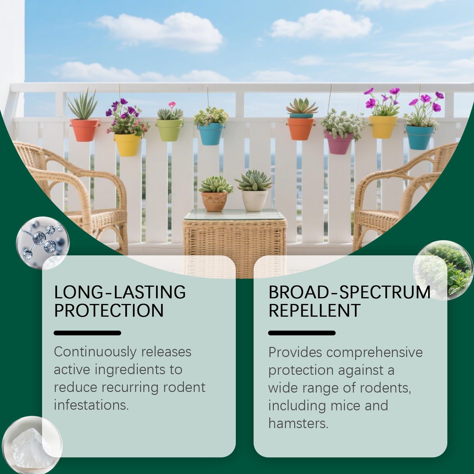 Natural Peppermint Oil Rodent Repellent 10 Pack, Botanical Mouse & Pest Deterrent for Indoors & Outdoors, Repels Squirrels, Roaches, Spiders, Pet Safe Bug Control for Home, RV & Car Engine