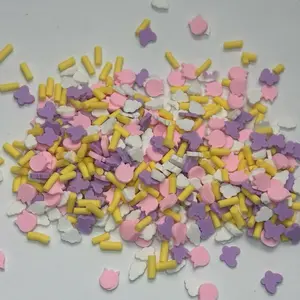 Easter Polymer Clay Slices in Pastel Colors for Craft Projects and Decorations