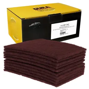 6" x 9" Maroon General Purpose Scuff Pads, Box of 10 - Scuffing, Scouring, Sanding,  Primer Prep Adhesion Scratch - Surface Preparation Automotive  Auto  Woodworking