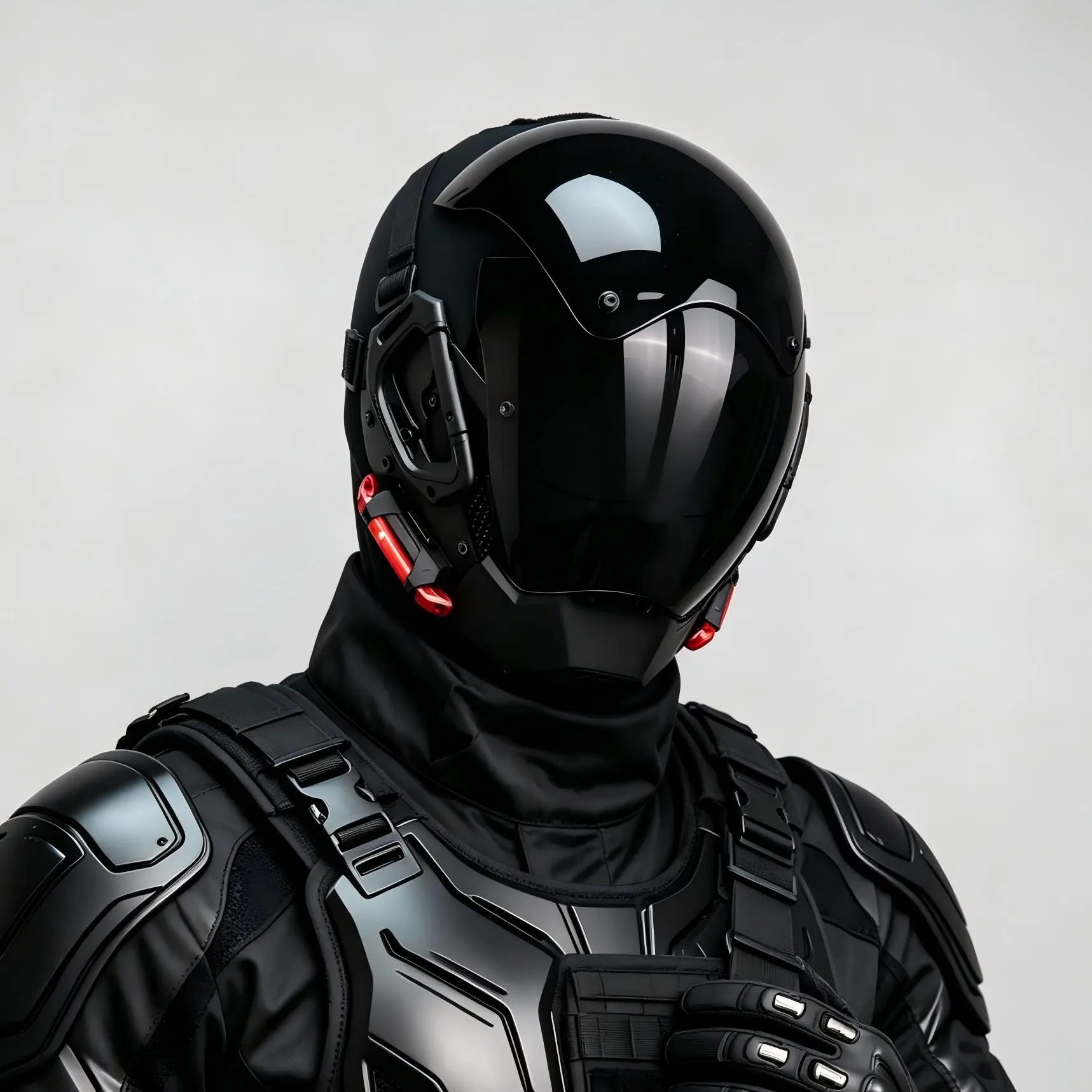 Futuristic mechanical sci‑fi full‑face mask, handcrafted punk mask with side lighting, Halloween party performance prop, suitable for role‑playing, music festivals, carnival events, and outdoor men's costume accessories