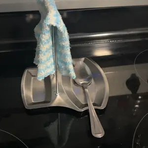 Stainless Steel Lid & Spoon Rest, Kitchen Utensil Holder, Modern Cookware Accessory for Home Dining Room Barbecue